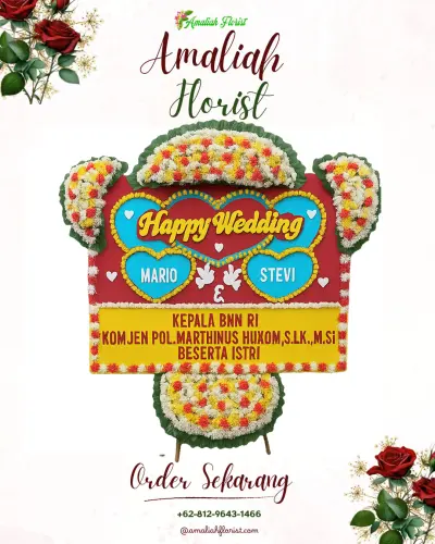 Karangan Papan Bunga Pernikahan di Medang